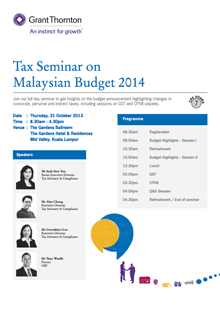 Malaysian Budget 2014 Seminar Malaysian Budget 2014 Seminar