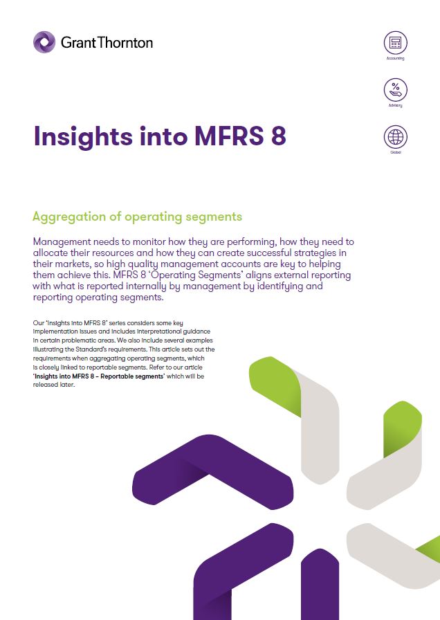 Insights to MFRS 8 Aggregation of operating segments