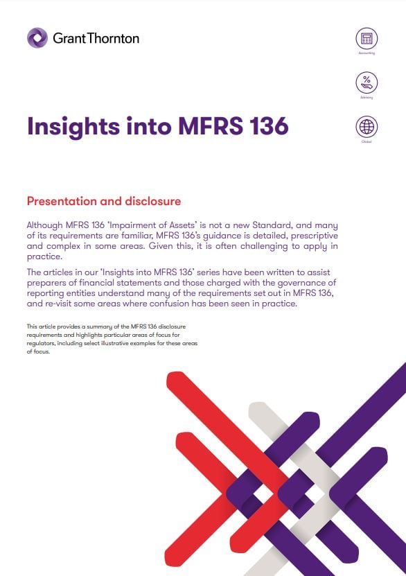 MFRS 136 Presentation and disclosure