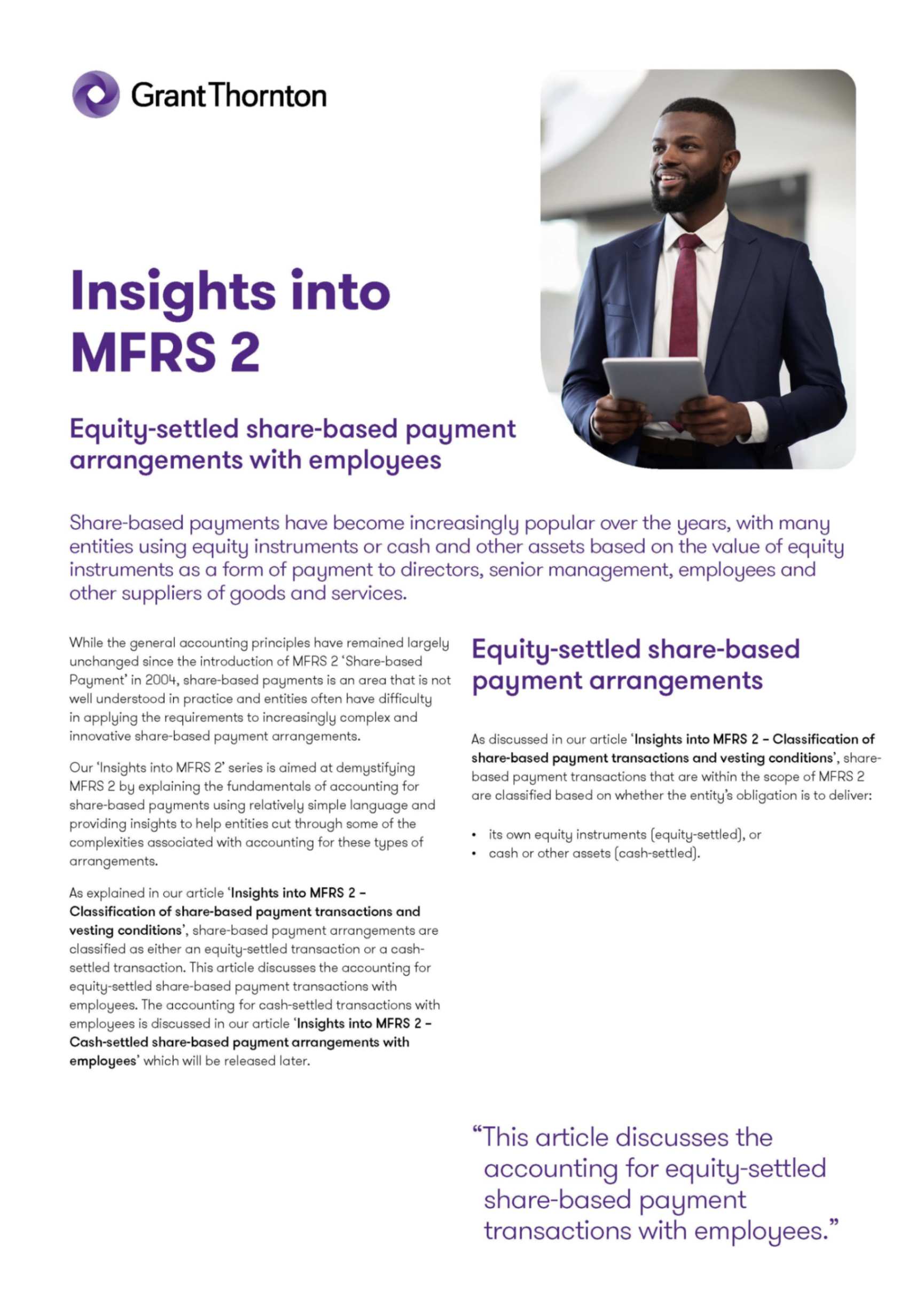 Equity-settled share-based payment arrangements