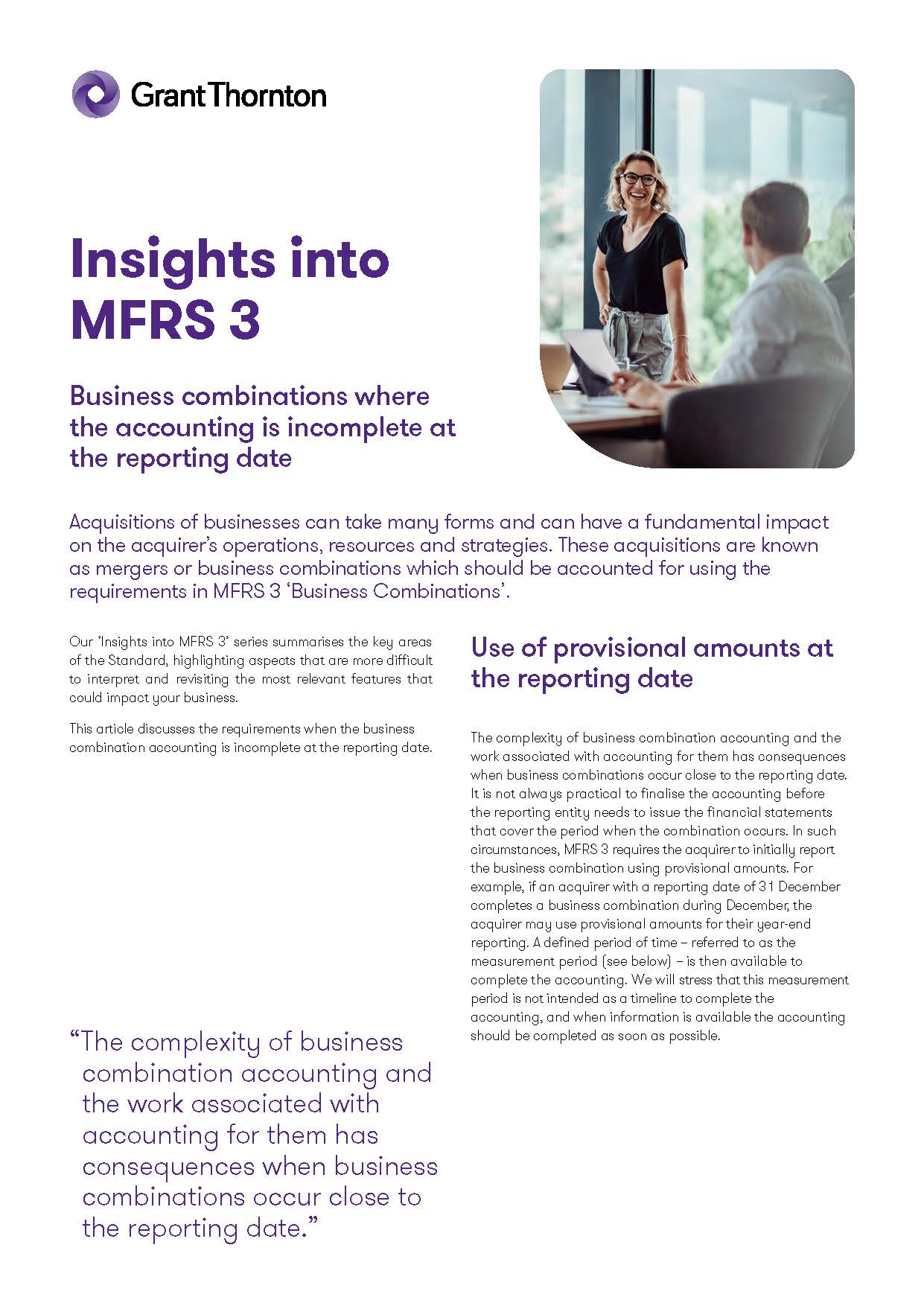 Insights into MFRS 3