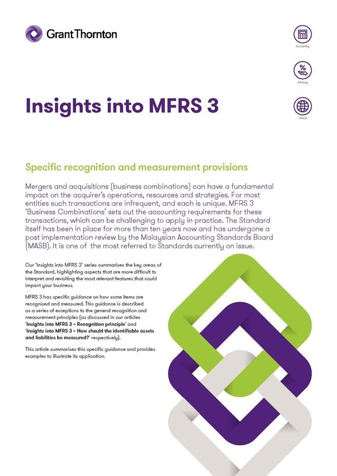 Specific recognition and measurement provisions