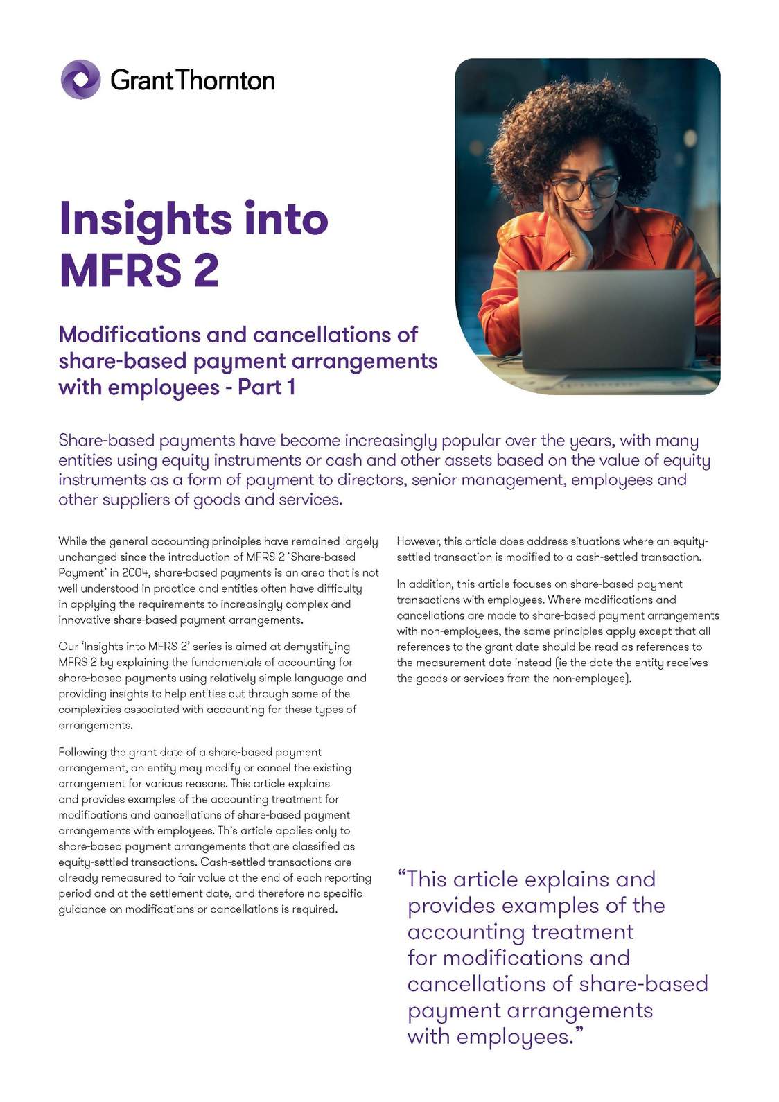 Insights into MFRS 2