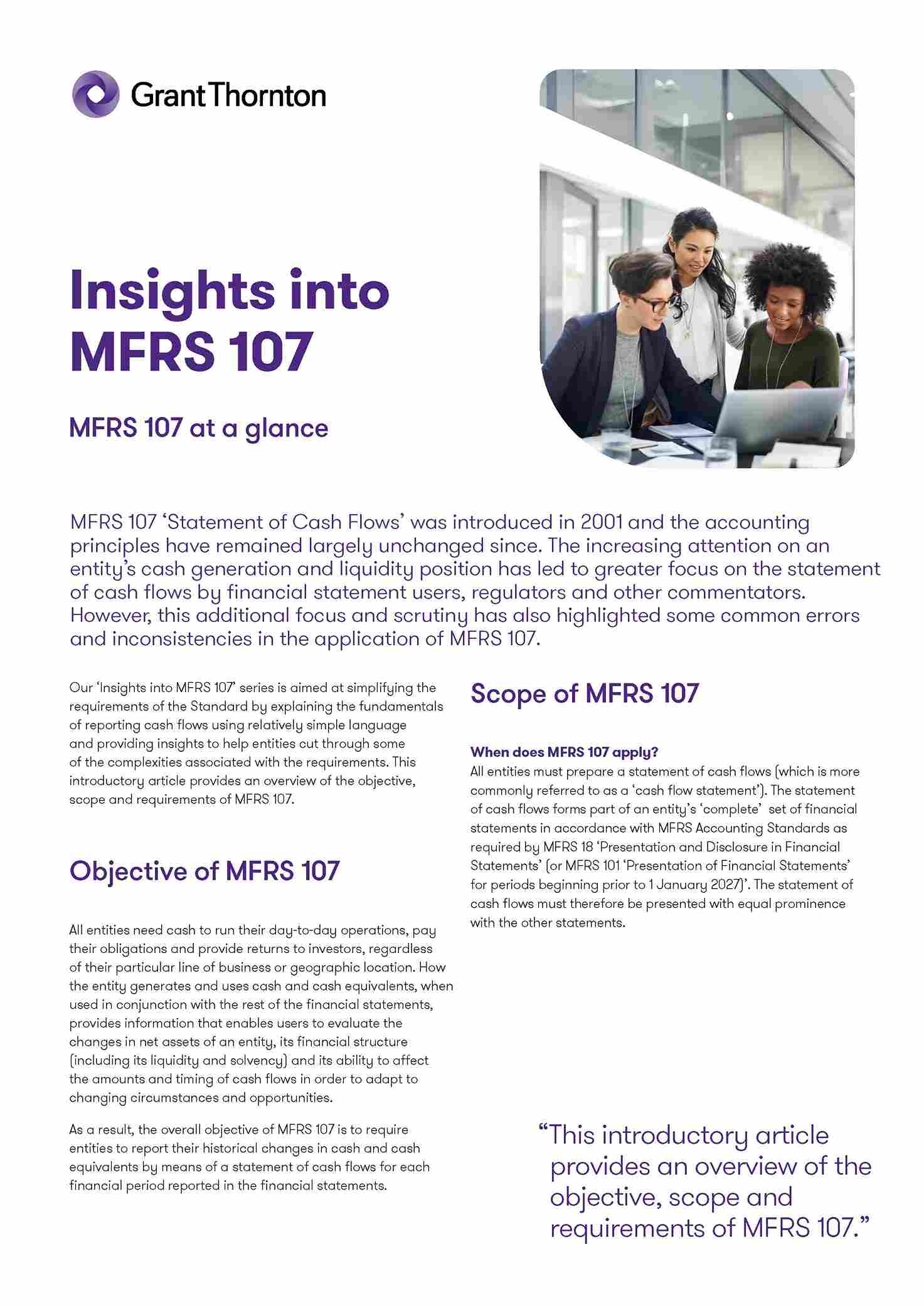 MFRS 107 At a glance
