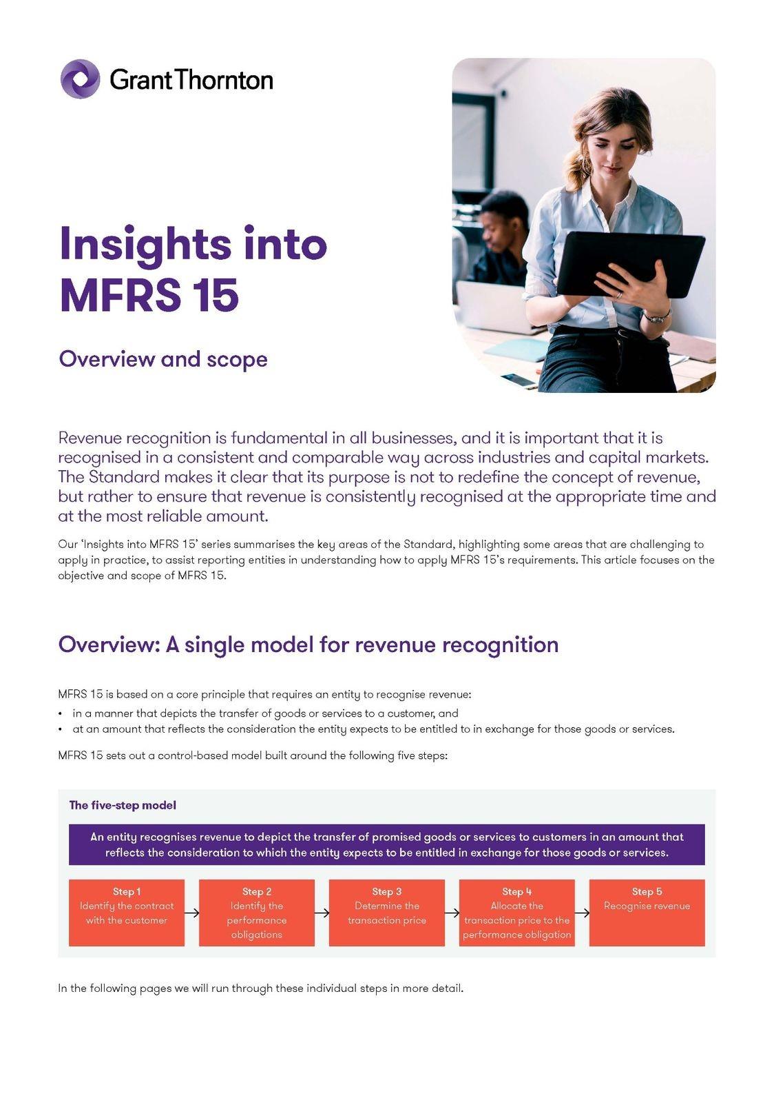 Insights into MFRS 15 Overview and scope