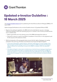 Updated e-Invoice Guideline : 18 March 2025