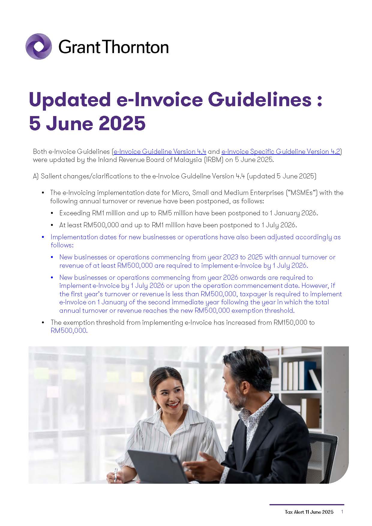 Updated e-Invoice Guidelines: 5 June 2025
