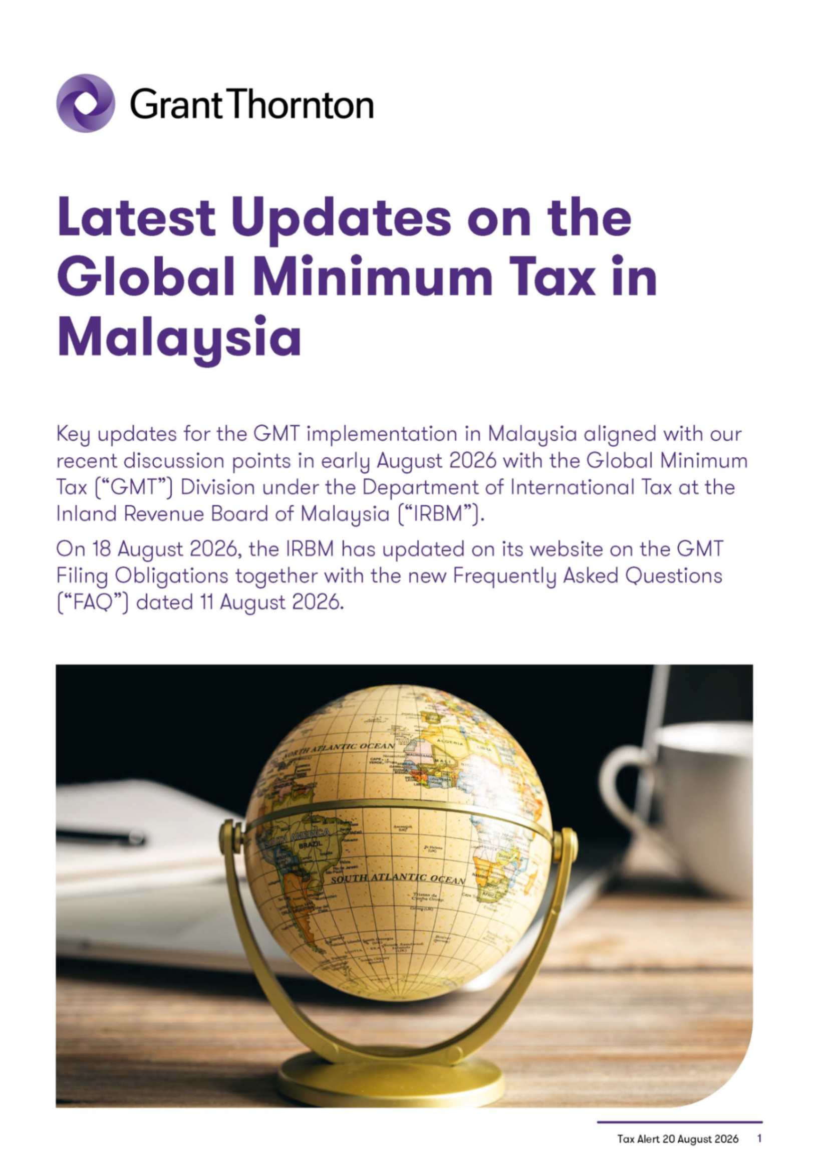 Latest Update on the Global Minimum Tax in Malaysia